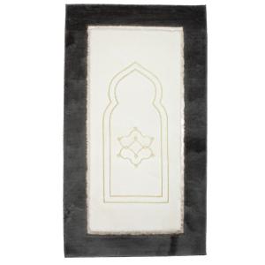 Füme - Ekru Konya Model Peluş Seccade