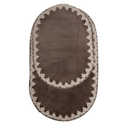 Kırçiçeği Kumgri Oval 2'li Banyo Paspas Takımı