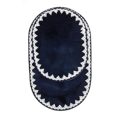 Kırçiçeği Lacivert Oval 2'li Banyo Paspas Takımı